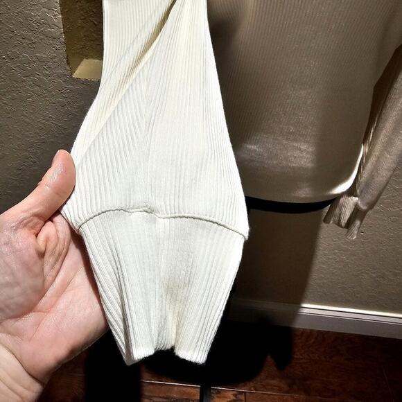 J.Crew Womens M Vintage Rib Cream Soft Long Sleeve Cotton Cabincore Preppy - Picture 4 of 7